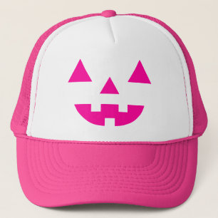 Boné Abóbora de Halloween Jack O Lantern Face Rosa