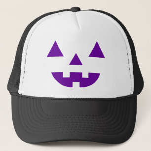 Boné Abóbora de Halloween Jack O Lantern Rosto Roxo