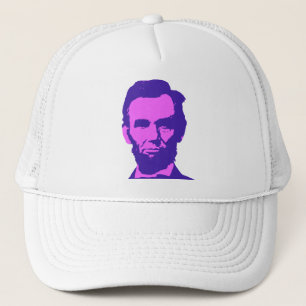 Boné Abraham Lincoln em Rosa e Roxo Pop Art