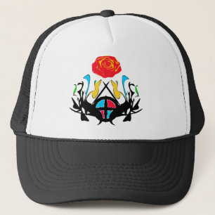 Boné ை♠Abstract Royal Crest Vintage Trucker Hat♠