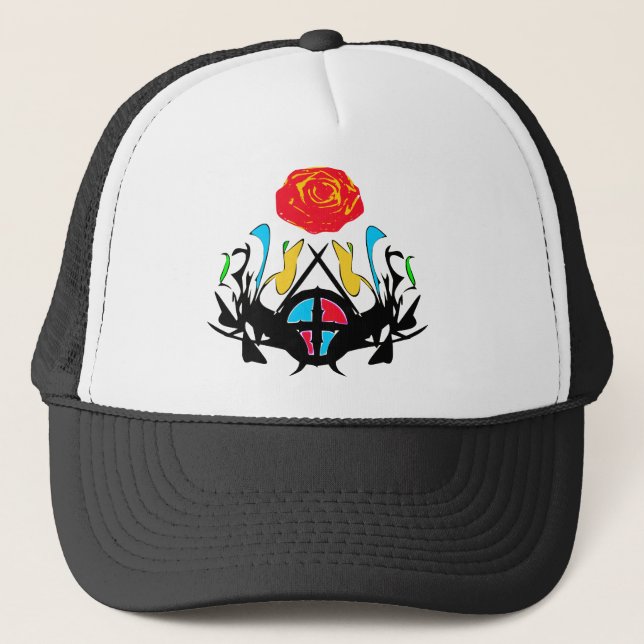 Boné ை♠Abstract Royal Crest Vintage Trucker Hat♠ை (Frente)