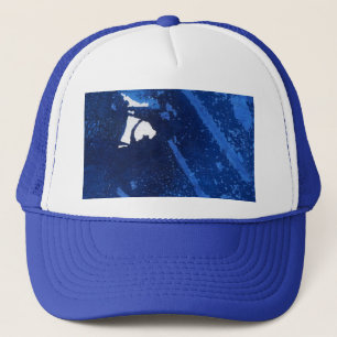 Boné Abstrato Hat Design no fundo do oceano azul