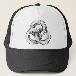 Boné Abstrato preto e branco de três c interligados