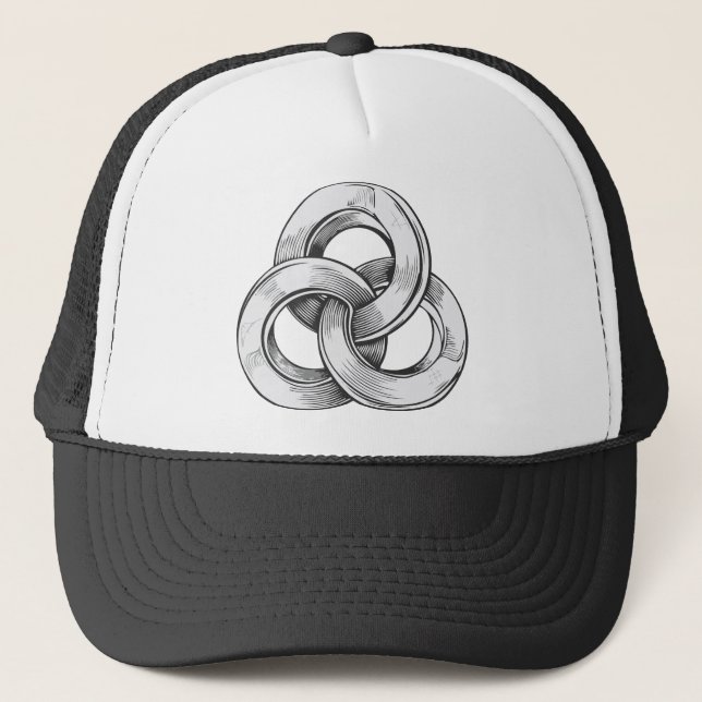 Boné Abstrato preto e branco de três c interligados (Frente)