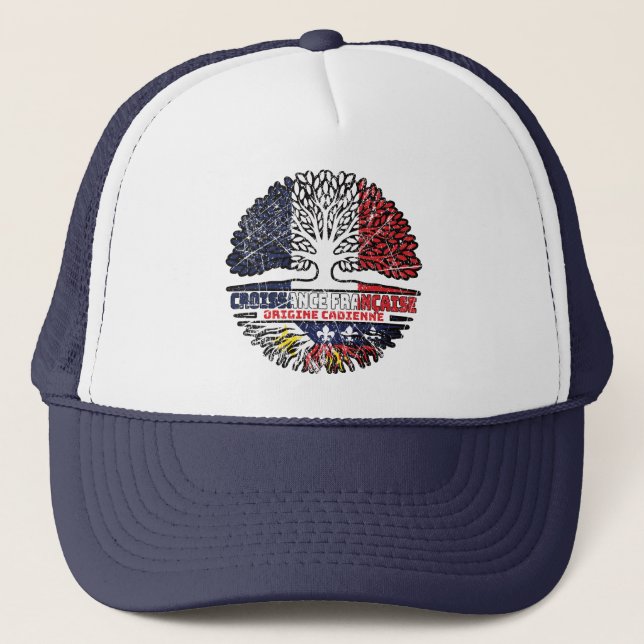 Boné Acade Cajun Francês Árvore Francesa Bandeira (Frente)