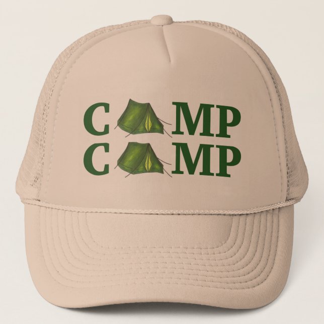 Boné Acampamento de Verão de Tenda Verde do CAMP (Frente)