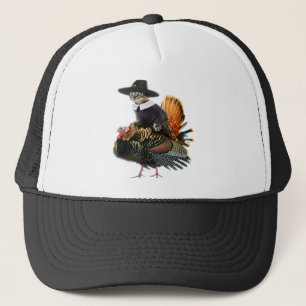 Boné Ação de Graças Cat Pilgrim Costume Ação de Graças 