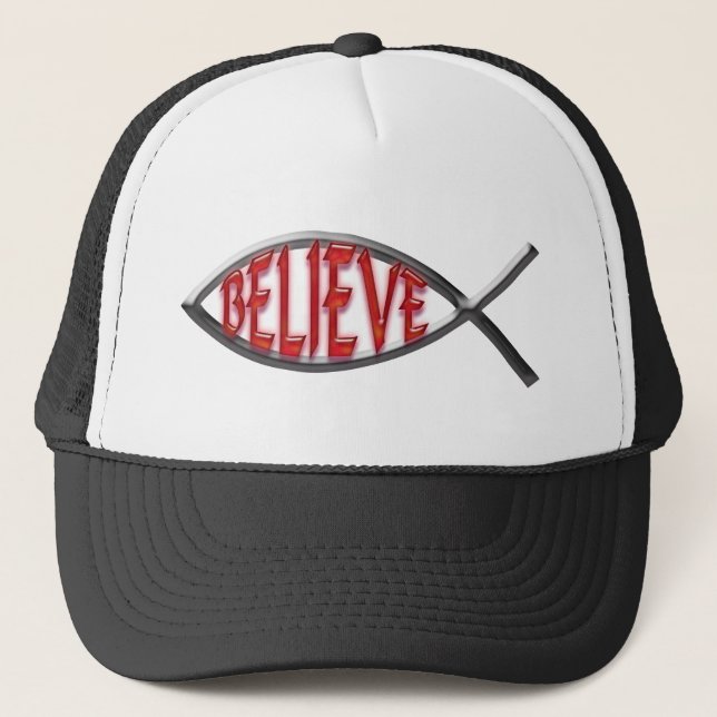 Boné Acredite Peixe- Vermelho (Frente)