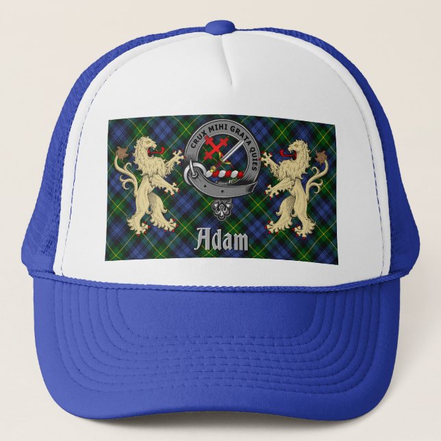 Boné Adam Clan Badge & Tartan Escocês (Frente)
