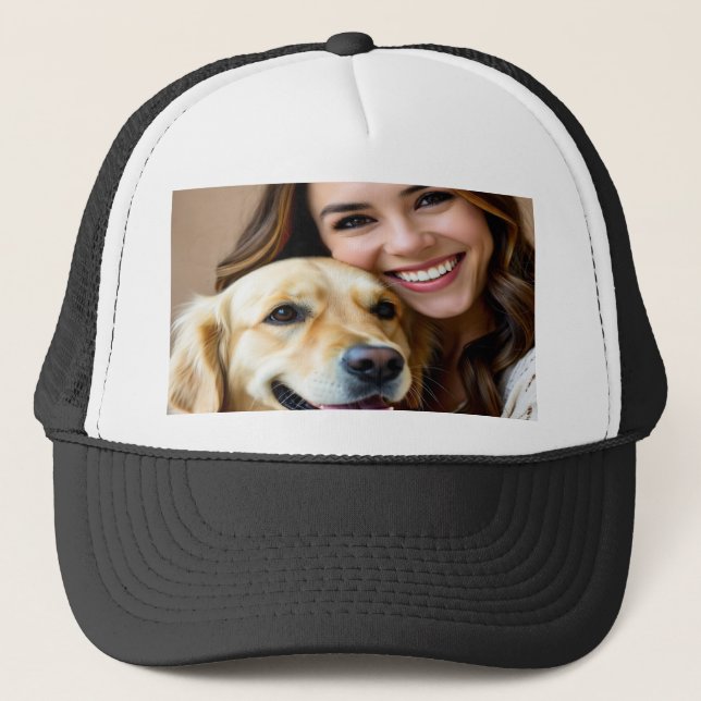 Boné Adicionar Foto de Retriever Dourado Personalizar (Frente)