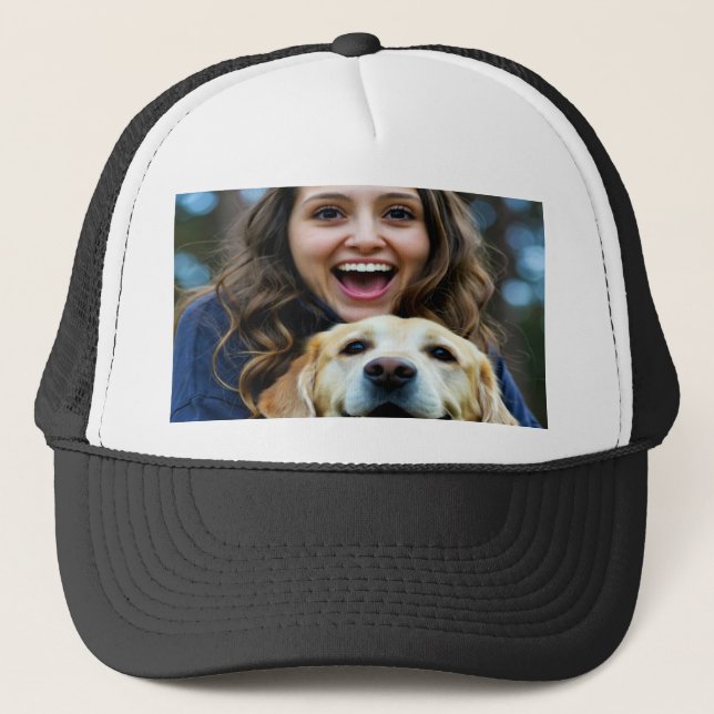 Boné Adicionar Foto Personalizada do Labrador Retriever (Frente)