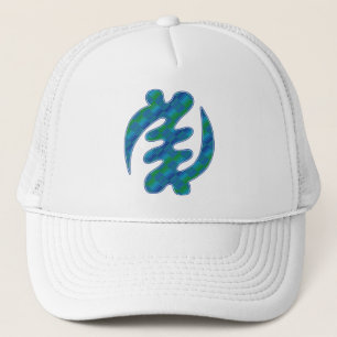 Boné Adinkra Blue Kente Gye Nyame