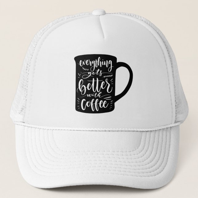 Boné Aditivo de café engraçado Java, citação de cafeína (Frente)