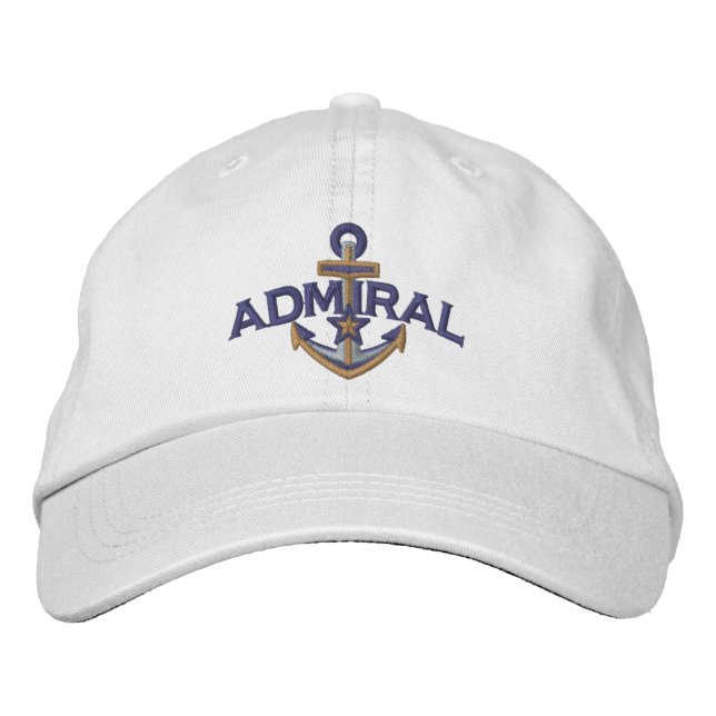 Boné Admiral Nautical Star Anchor Embroidery (Frente)