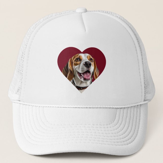Boné Adorable Beagle in Heart Shape Design (Frente)