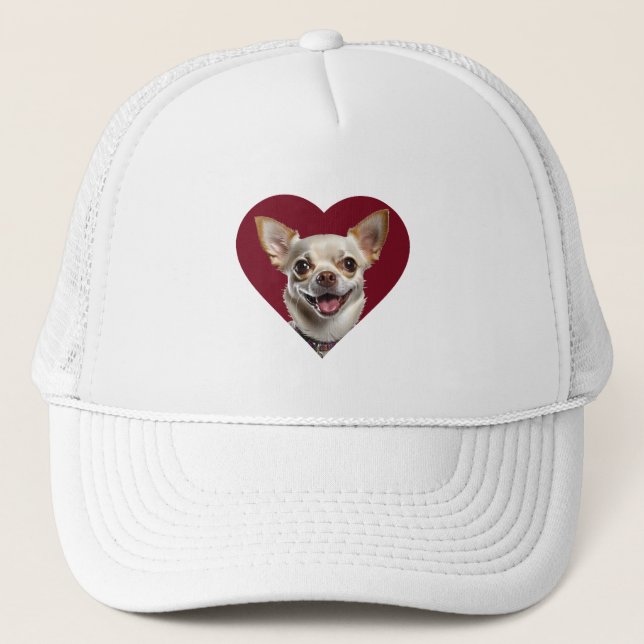 Boné Adorable Chihuahua in Heart Shape Design (Frente)