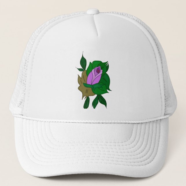 Boné Adorável Desenho de uma Flor (Frente)