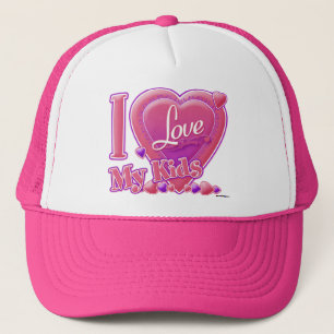Boné Adoro o meu rosa/roxo - coração