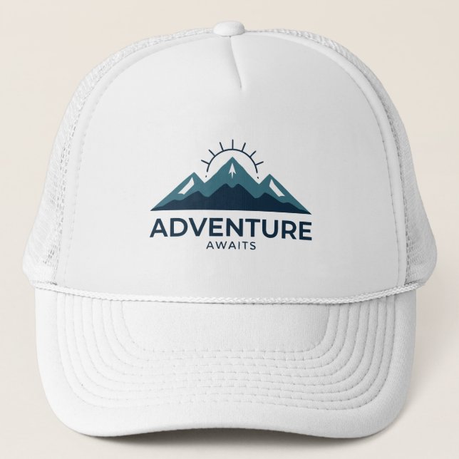 Boné Adventure Awaits Trucker Hat | Outdoor Mesh Hat (Frente)