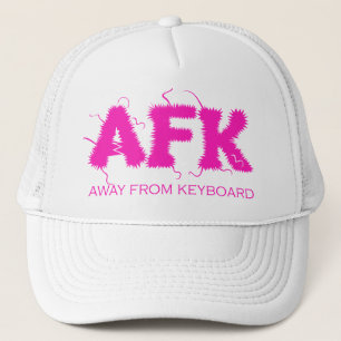 Boné AFK distante da tipografia rosa quente com graça 