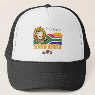 Boné África do Sul Vintage Lion Flag Safari Souvenir