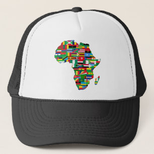 Boné África Países Continentes: Sinalizadores Mapeiam