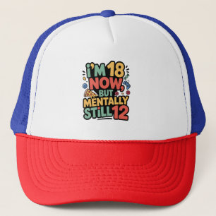 Boné Agora tenho 18 anos, mas mentalmente ainda tenho 1
