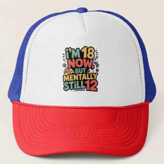 Boné Agora tenho 18 anos, mas mentalmente ainda tenho 1