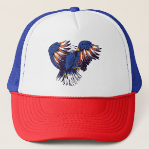 Boné Águia Americana com Cores da Bandeira dos EUA