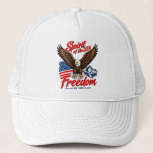 Boné Águia Careca Patriótica Vintage Bandeira Americana