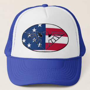 Boné Águia russa e bandeira Patriótica dos EUA - Chap