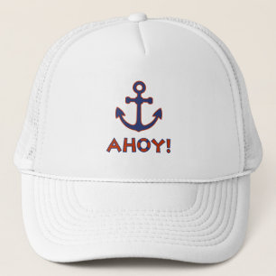 Boné AHOY! Boia + Design de Âncora Vermelho+Azul