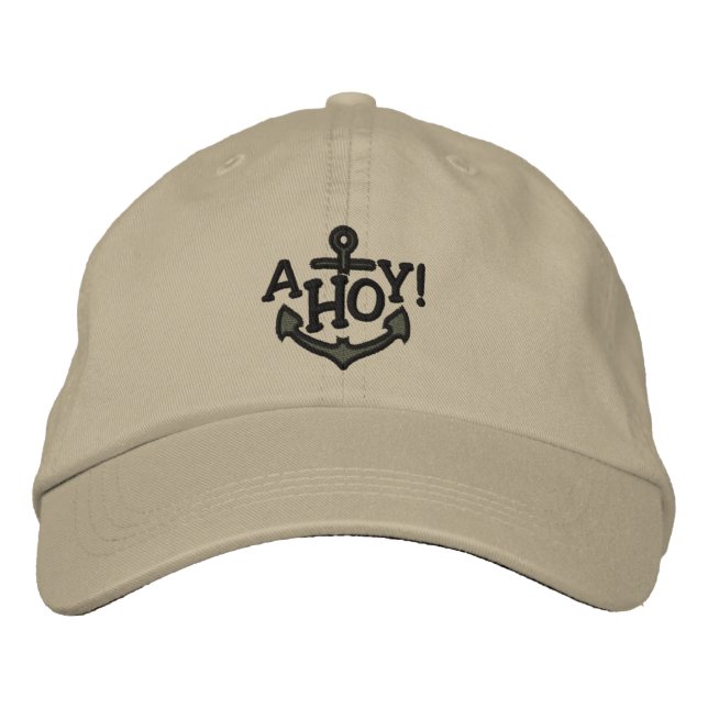 Boné AHOY! Bordado náutico dos cumprimentos (Frente)