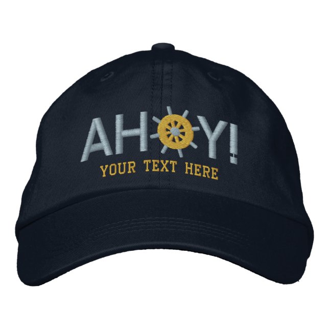 Boné Ahoy Navio Captain Wheel Personalizado (Frente)