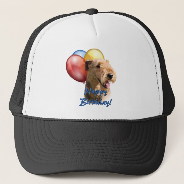 Boné Airedale Terrier Happy Birthday Balon (Frente)