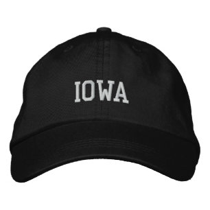 Boné Ajustável Bordado de Iowa Preto