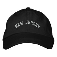 Boné Ajustável Bordado de Nova Jersey - Preto