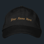 Boné Ajustável Personalizado Nome Preto<br><div class="desc">Deixe sua marca com este boné preto ajustável Alternative Apparel Basic com “Seu Nome Aqui” impresso de forma personalizada para um toque verdadeiramente único. A base preta profunda aumenta a visibilidade,  dando ao seu nome uma aparência nítida e premium.</div>
