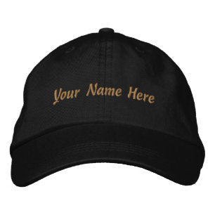Boné Ajustável Personalizado Nome Preto