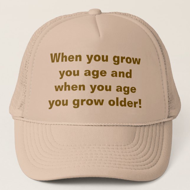 Boné Algo para pensar sobre envelhecer (Frente)