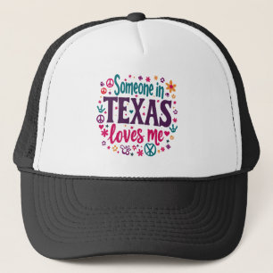 Boné Alguém no Texas Me Ama - Arte Retro Hippie do Texa