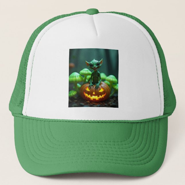 Boné Alienígena verde de halloween (Frente)