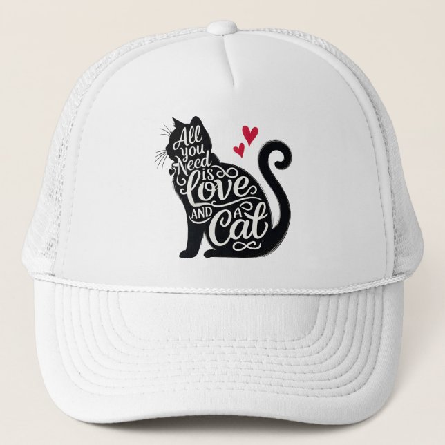Boné All You need is Love and a Cat Hat (Frente)