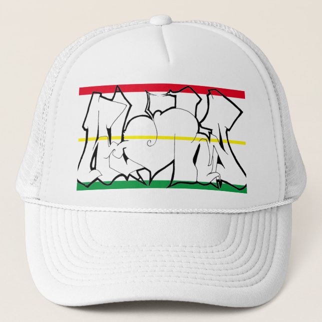 Boné Aloha 24 Rasta Trucker Hat White (Frente)