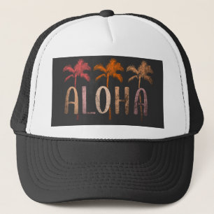 Boné Aloha branca e negra elegante