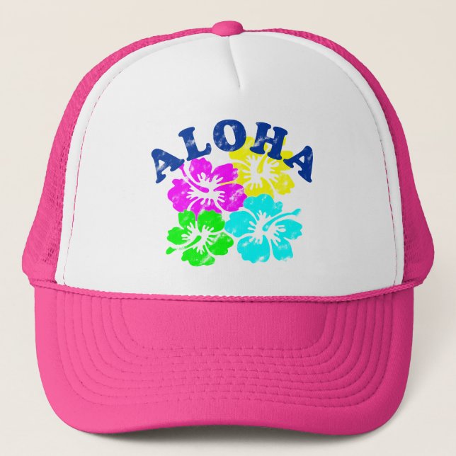 Boné Aloha Hat Colorful Hawaiian Flowers | Presente de  (Frente)