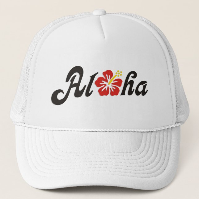 Boné Aloha Hibiscus - design do Havaí plano + suas idei (Frente)