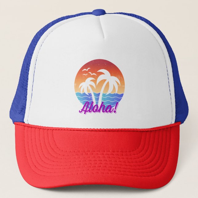 Boné Aloha - Pôr do Sol Tropical Havaiano (Frente)