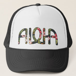 Boné Aloha preto tropical