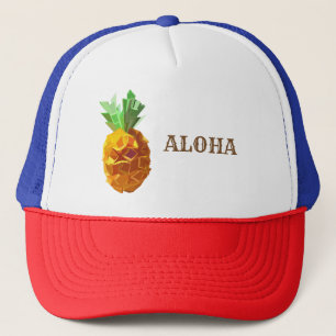 Boné Aloha Trucker Hat, Arte Origami Pineanases